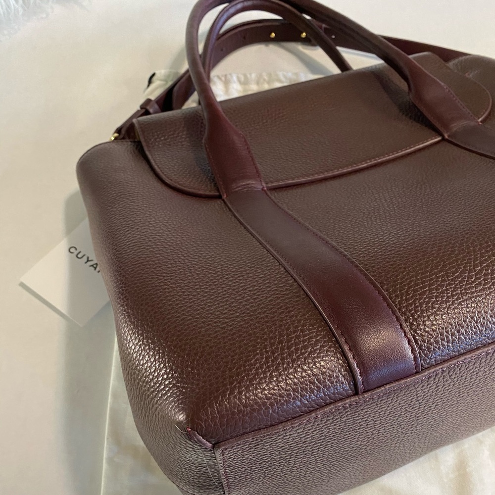 Cuyana Trapeze Satchel Burgundy Work Bag